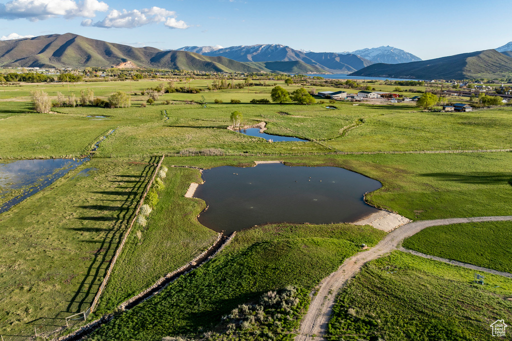 View of rural area with a water and mountain view
