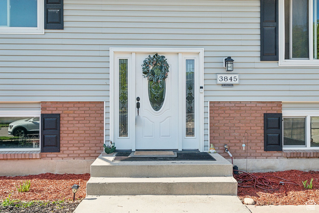 View of exterior entry