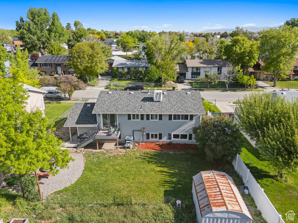 Aerial perspective of suburban area