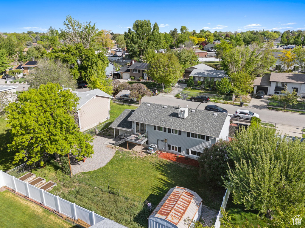 Aerial perspective of suburban area