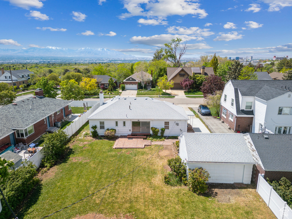 Aerial perspective of suburban area