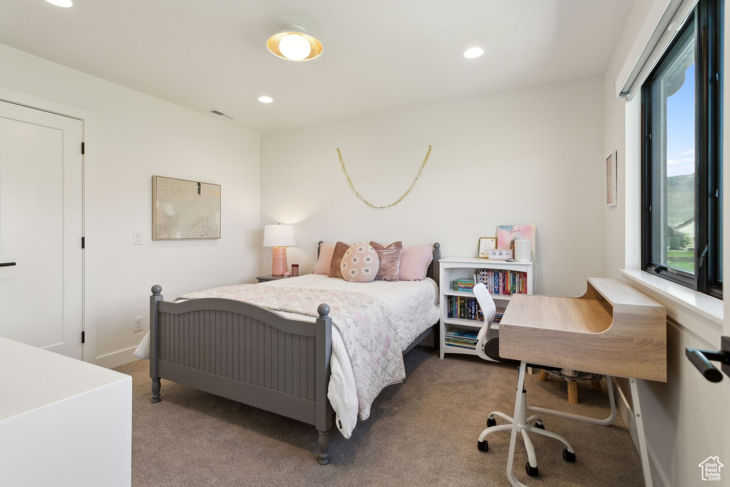 Bedroom featuring carpet floors and recessed lighting