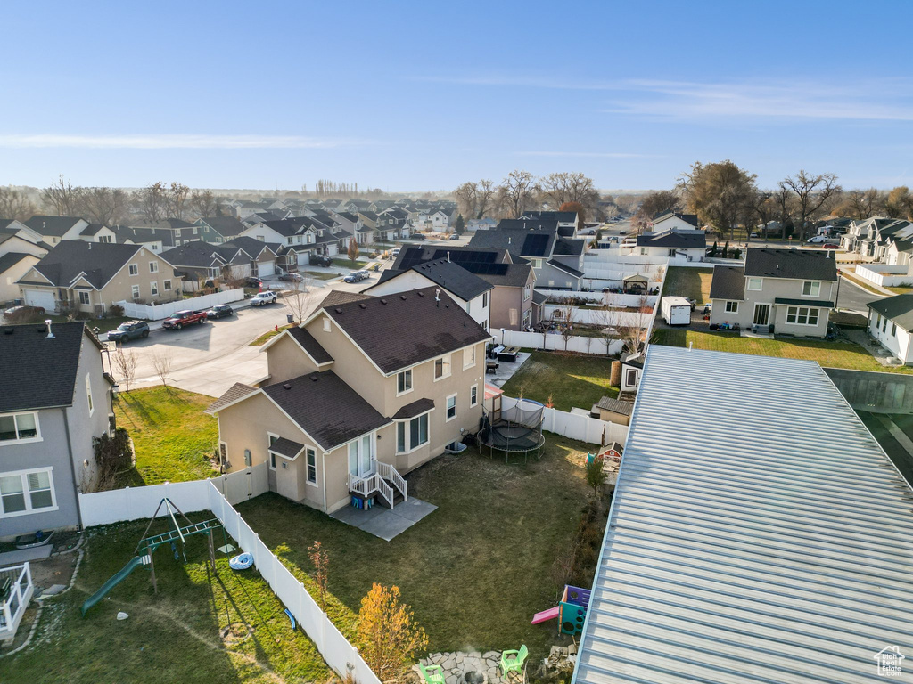 Aerial view of residential area