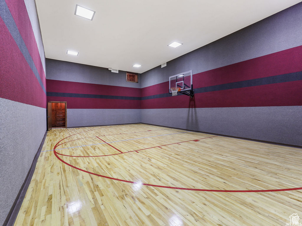 View of basketball court featuring community basketball court
