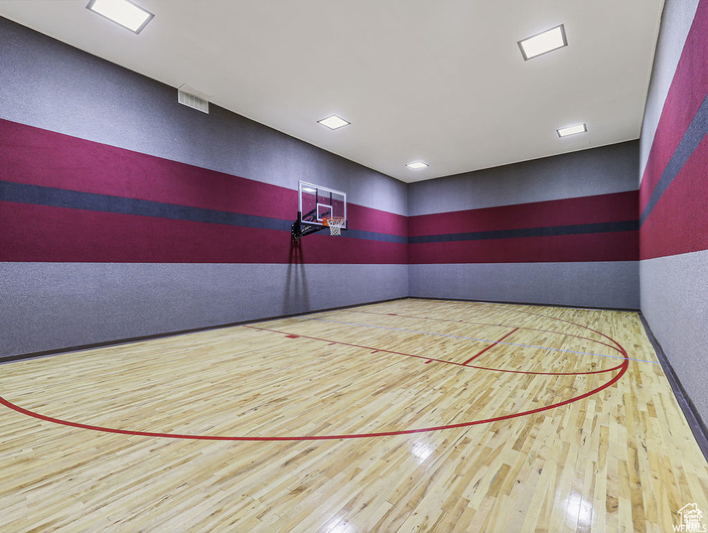 View of basketball court with community basketball court
