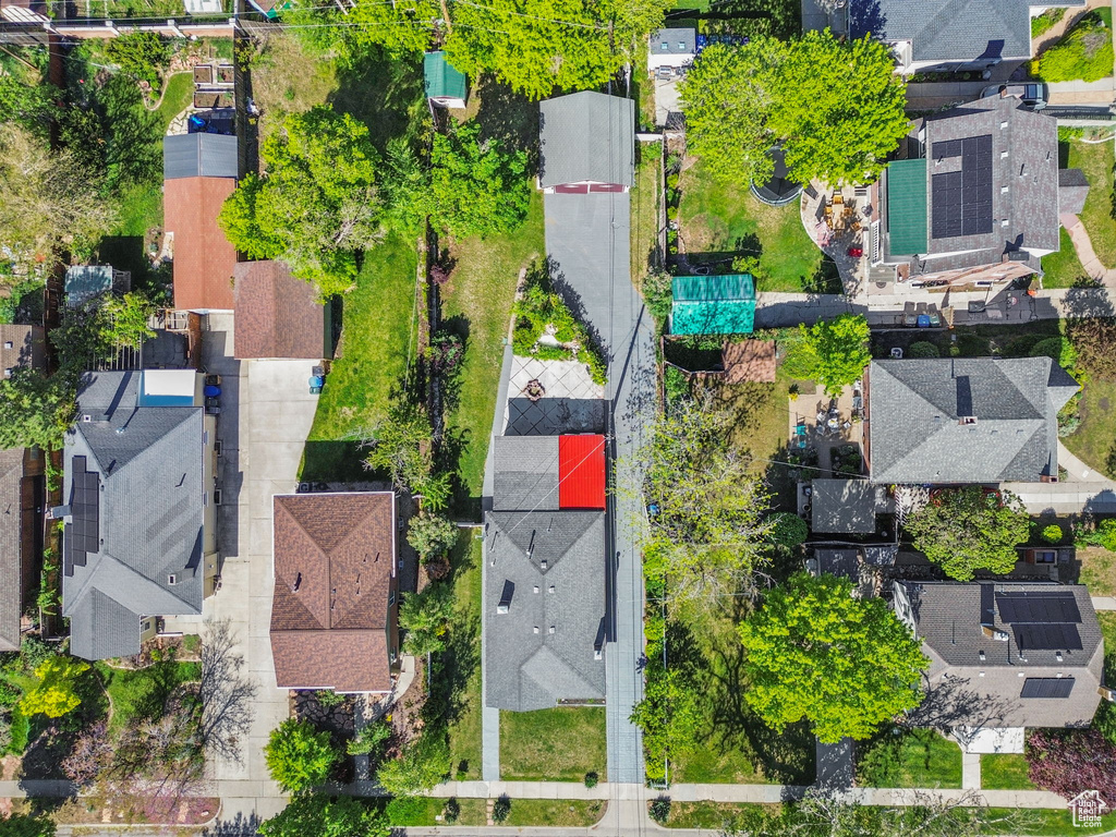 Aerial perspective of suburban area