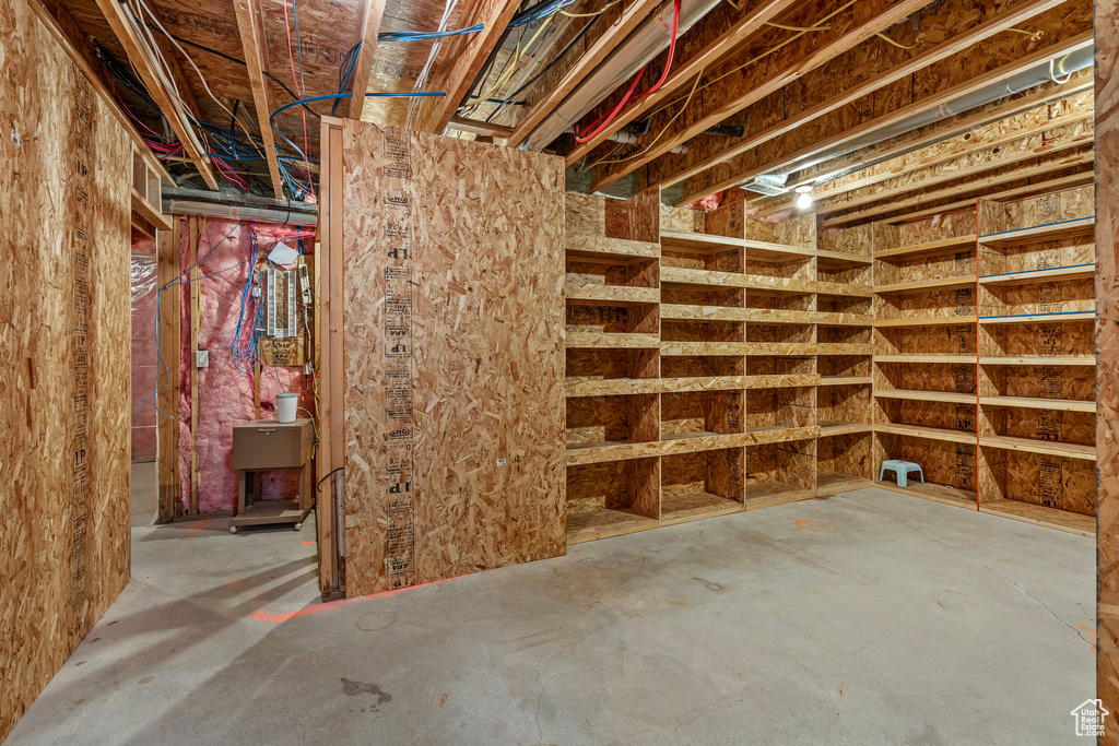 View of unfinished basement