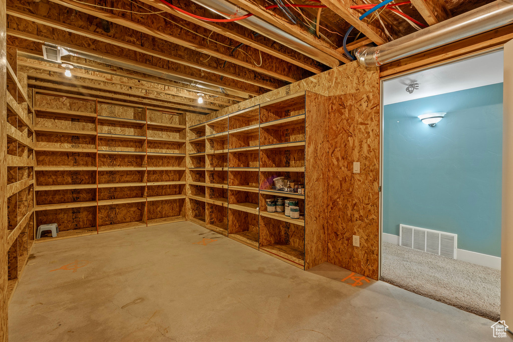 View of unfinished basement