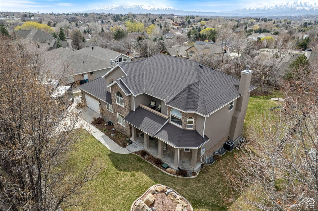 Aerial perspective of suburban area