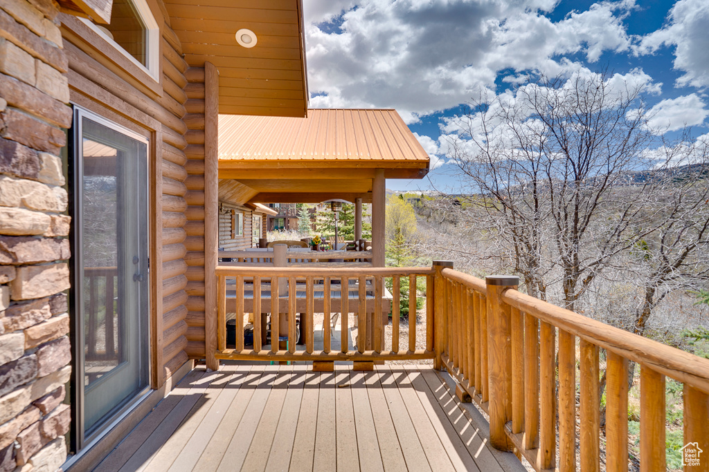 View of wooden deck