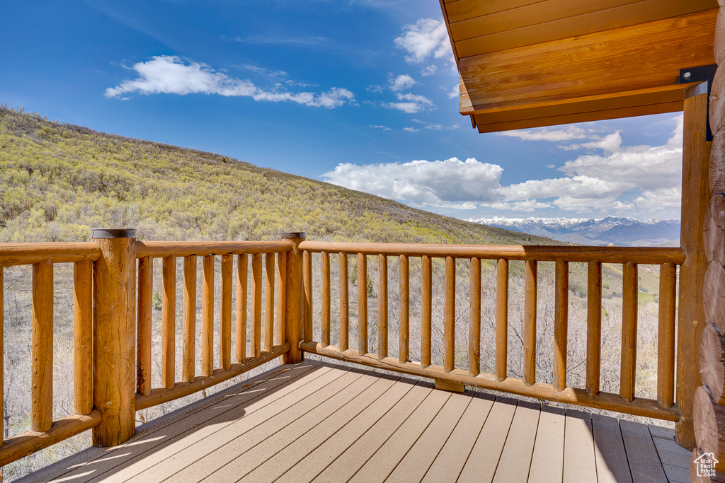 Deck with a mountain view