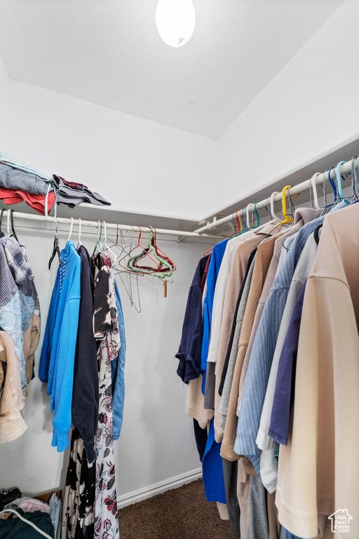 Walk in closet featuring carpet flooring