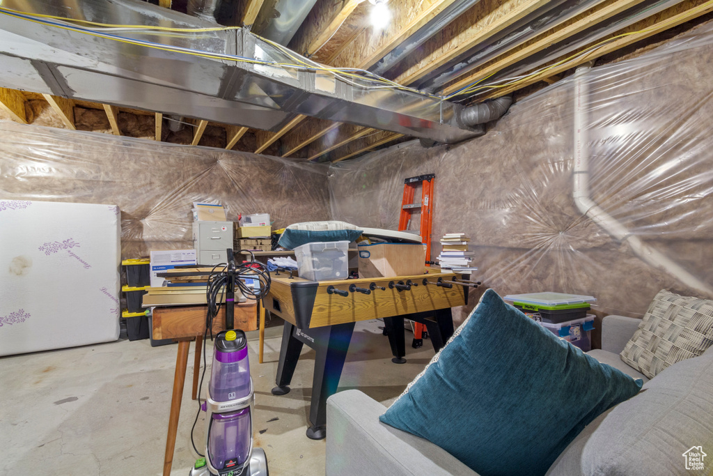 View of unfinished basement