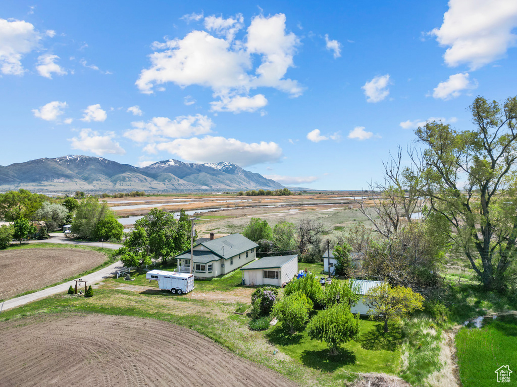 Mountain view with rural landscape