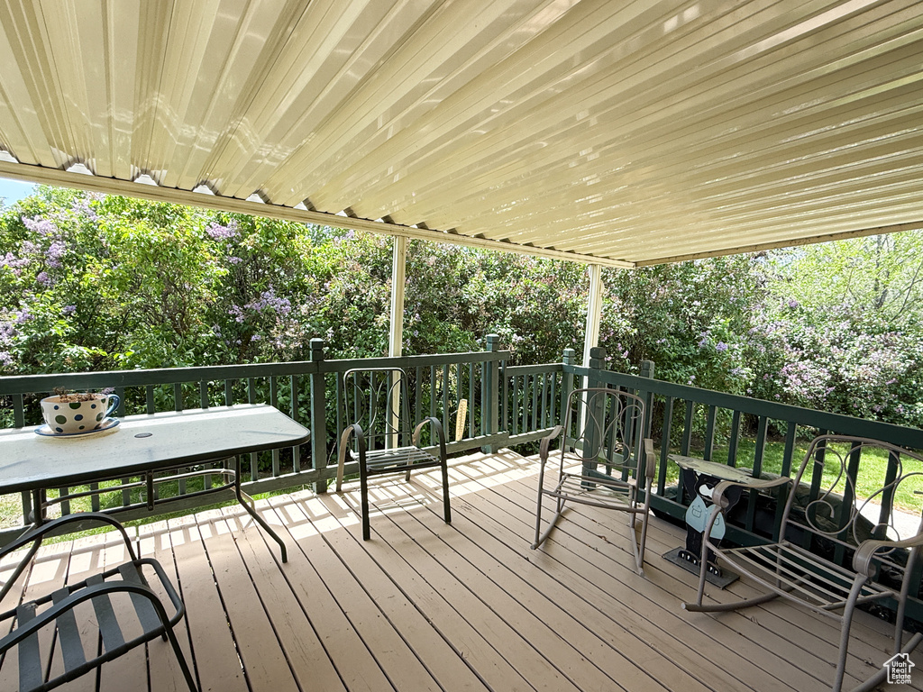 View of wooden deck