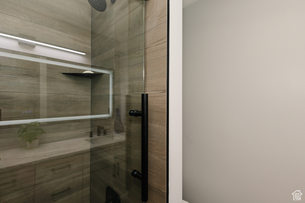 Full bathroom with a stall shower
