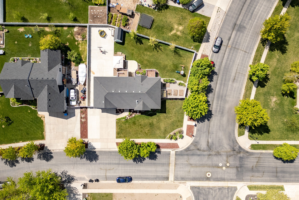 Aerial perspective of suburban area