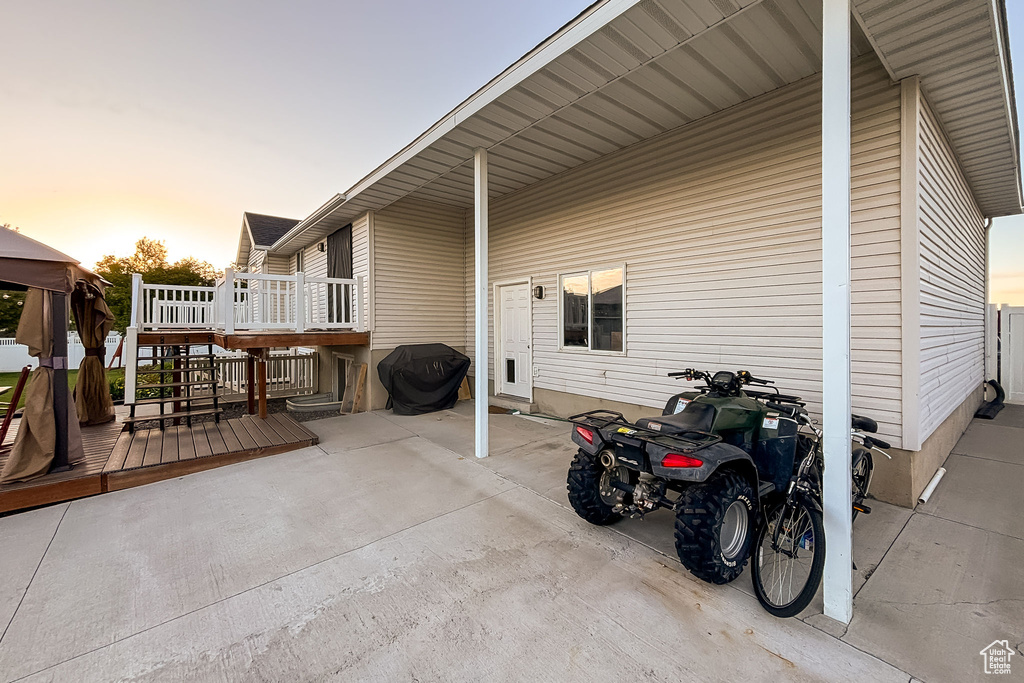 View of patio / terrace with a wooden deck