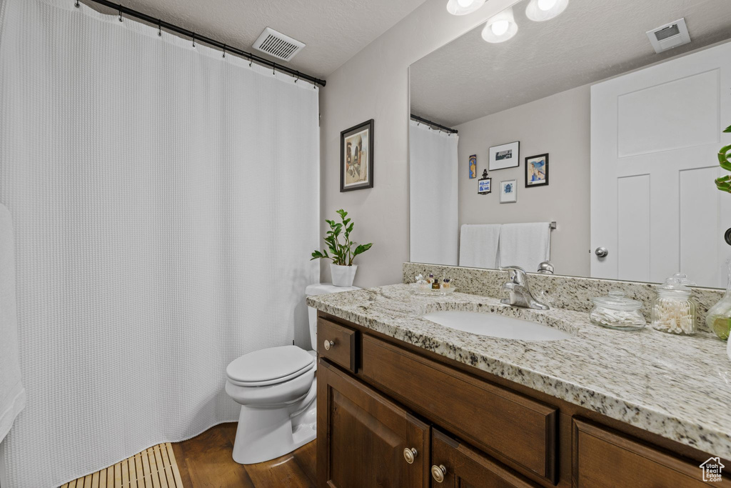 Bathroom featuring toilet and vanity