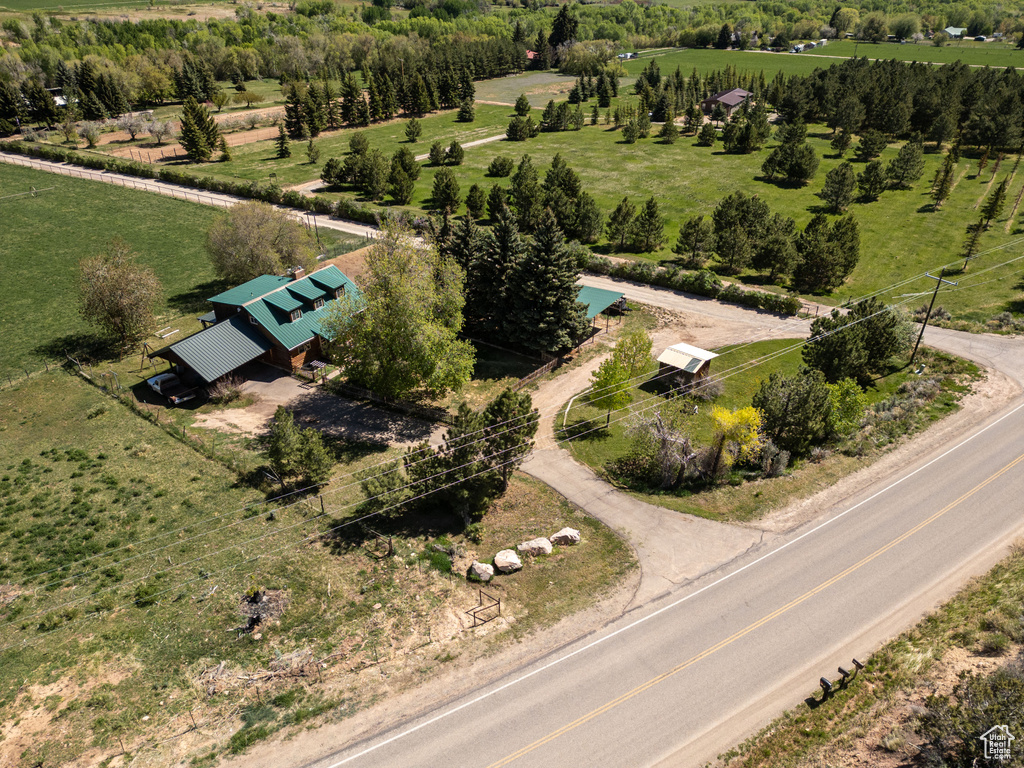 Aerial view of sparsely populated area