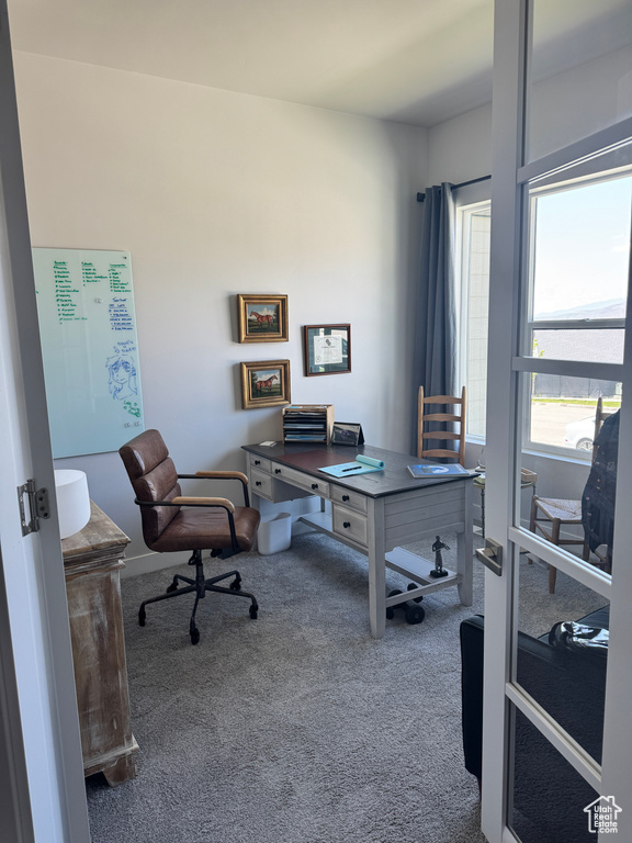 View of carpeted office space