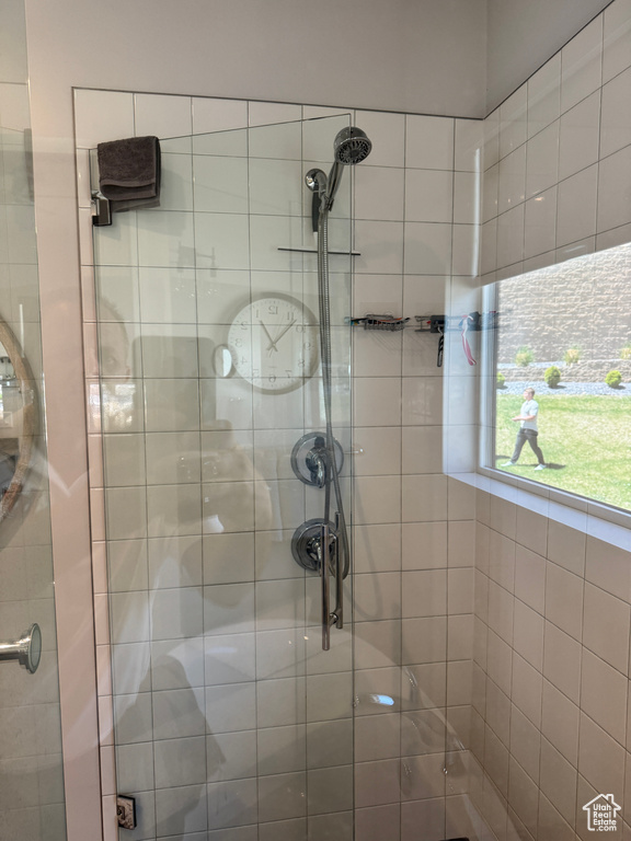 Bathroom with a shower stall