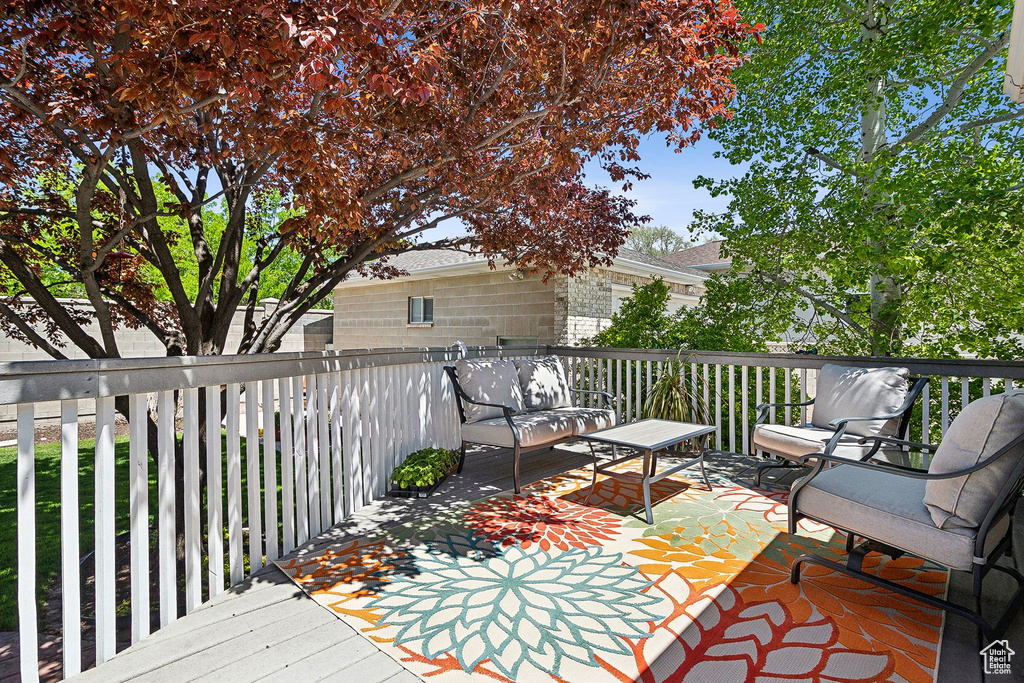 View of wooden deck