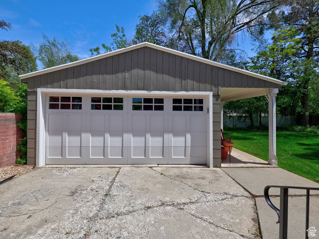 Garage featuring a garage