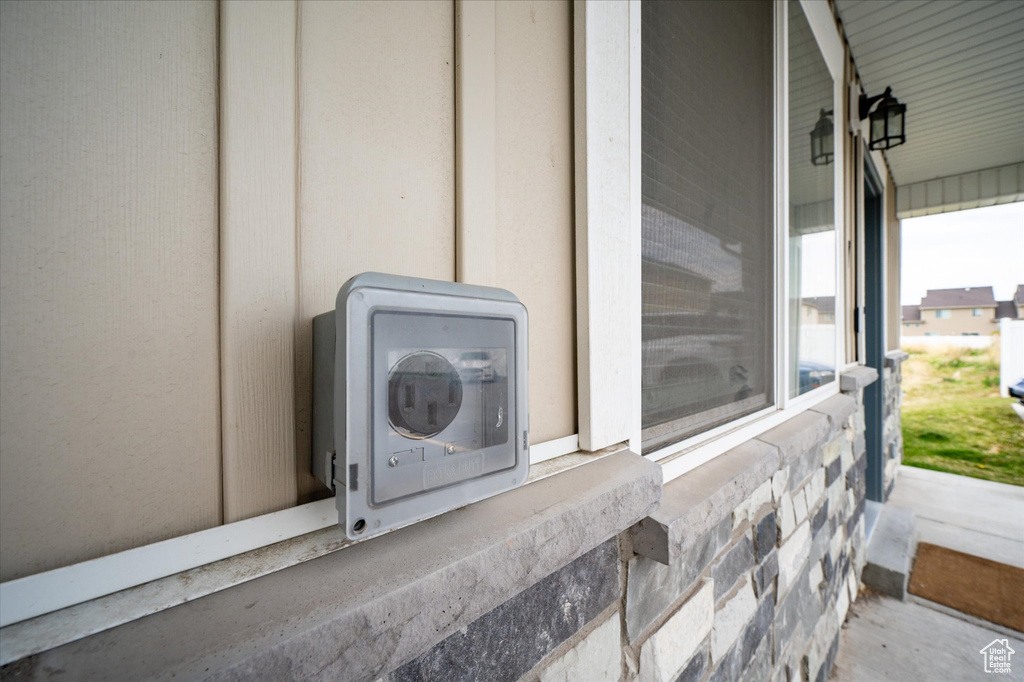 Exterior view of stone siding