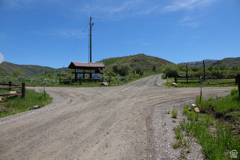 View of street featuring a mountain view