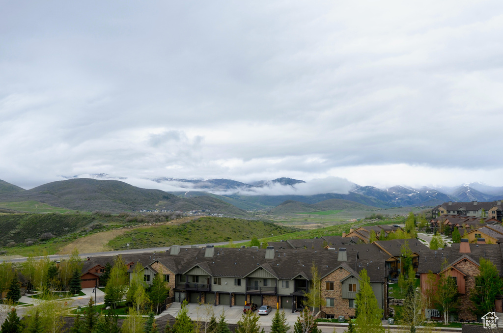 Mountain view with nearby suburban area