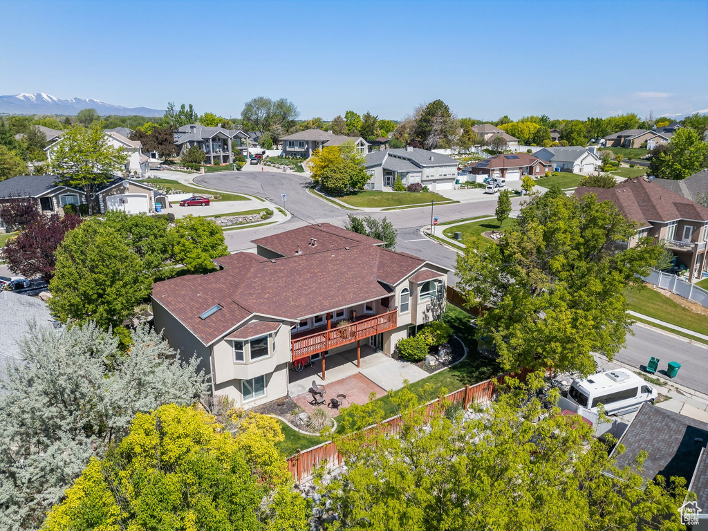 Aerial view of residential area