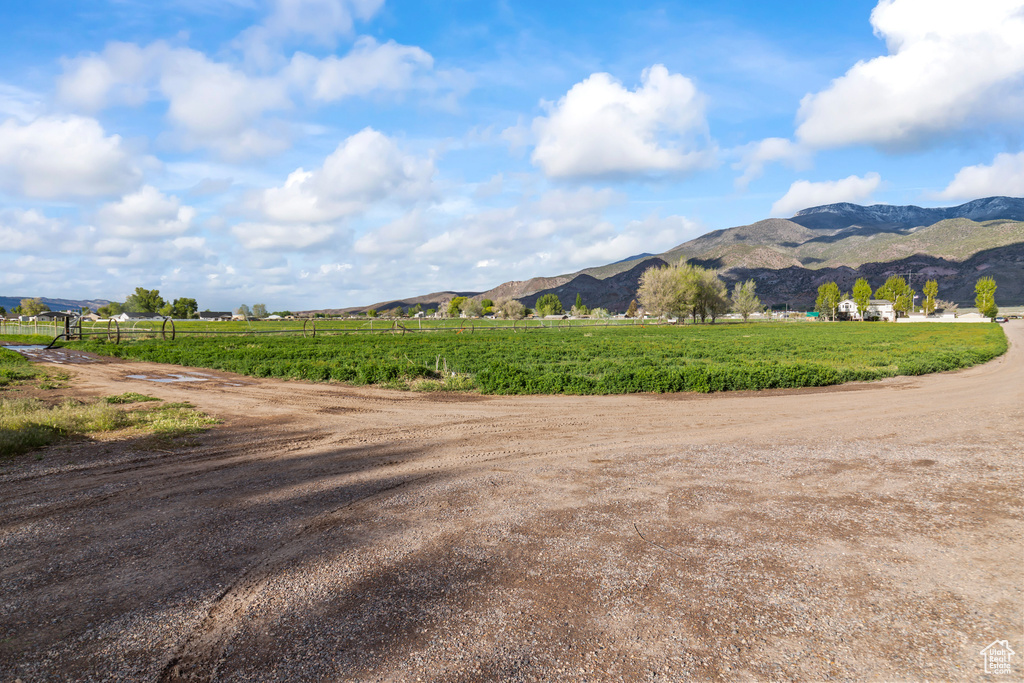 Mountain view with rural landscape
