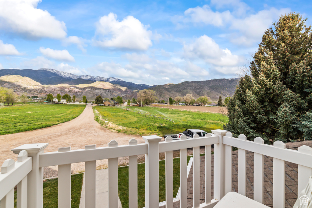 Mountain view featuring rural landscape