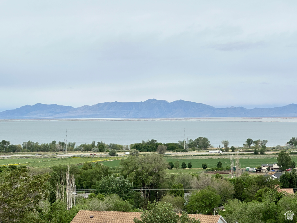 Mountain view with a nearby body of water