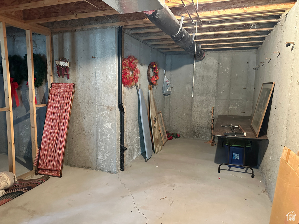 View of unfinished below grade area