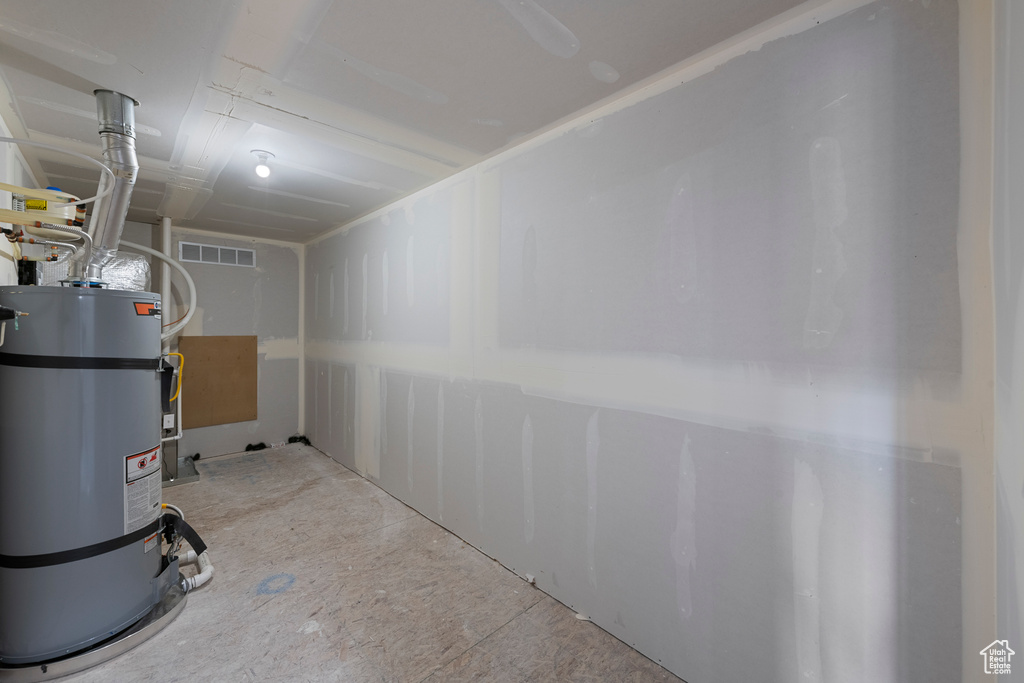 Basement with water heater
