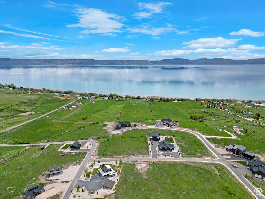 Drone / aerial view of a water and mountain view