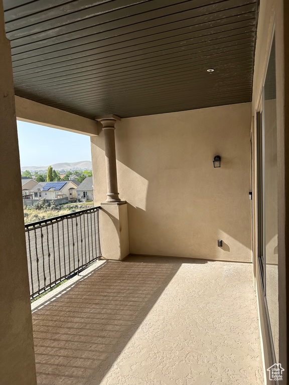 Balcony featuring a residential view