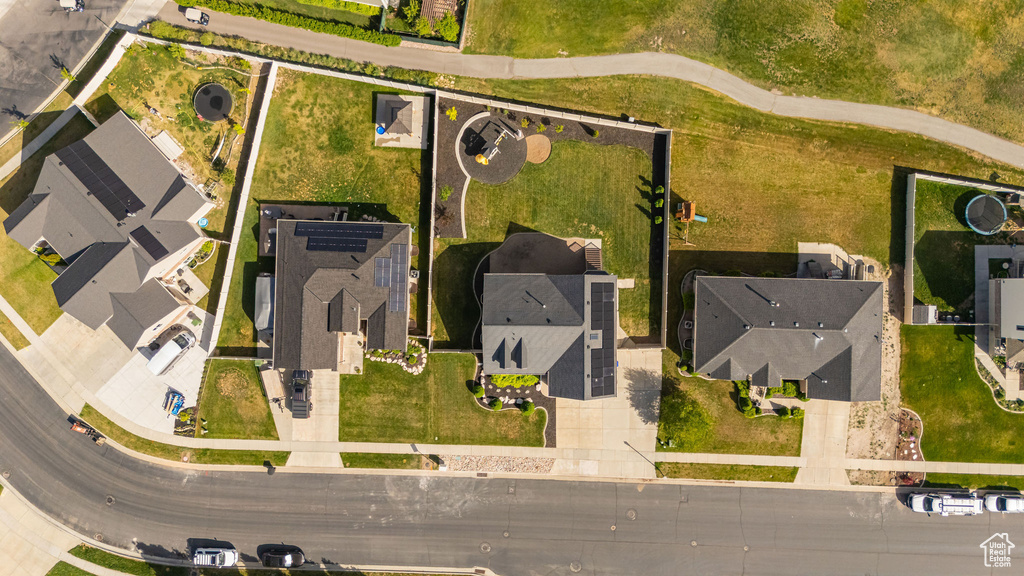Aerial perspective of suburban area