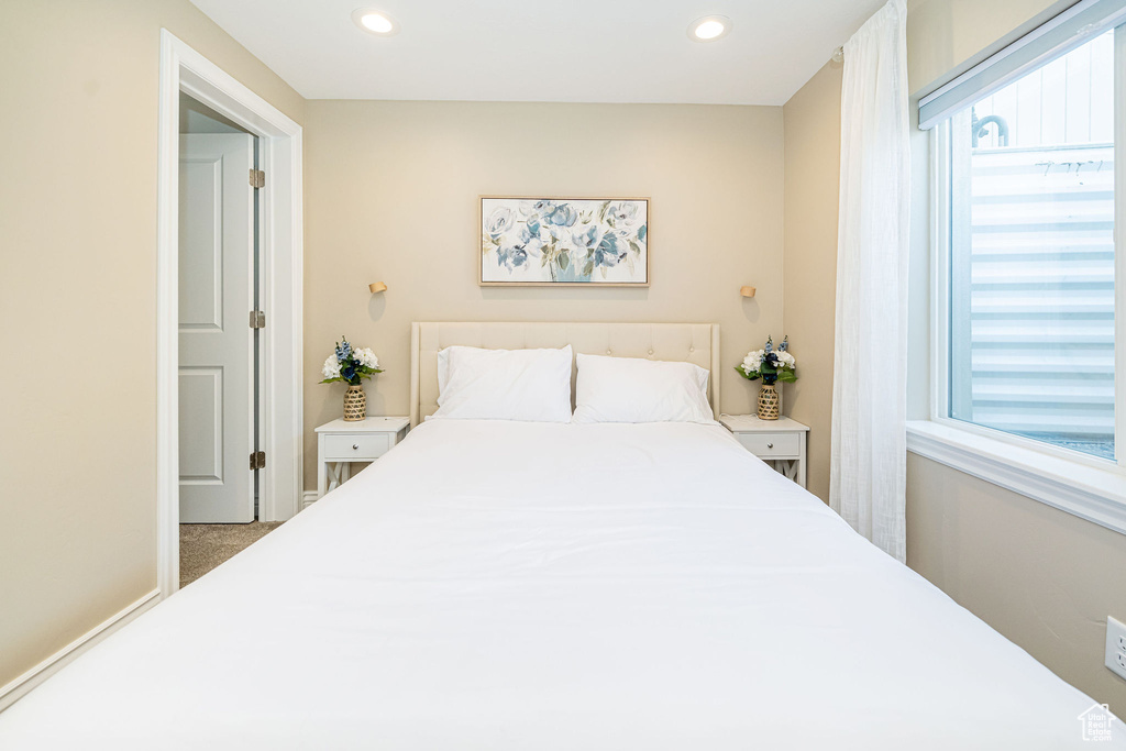 Bedroom with recessed lighting
