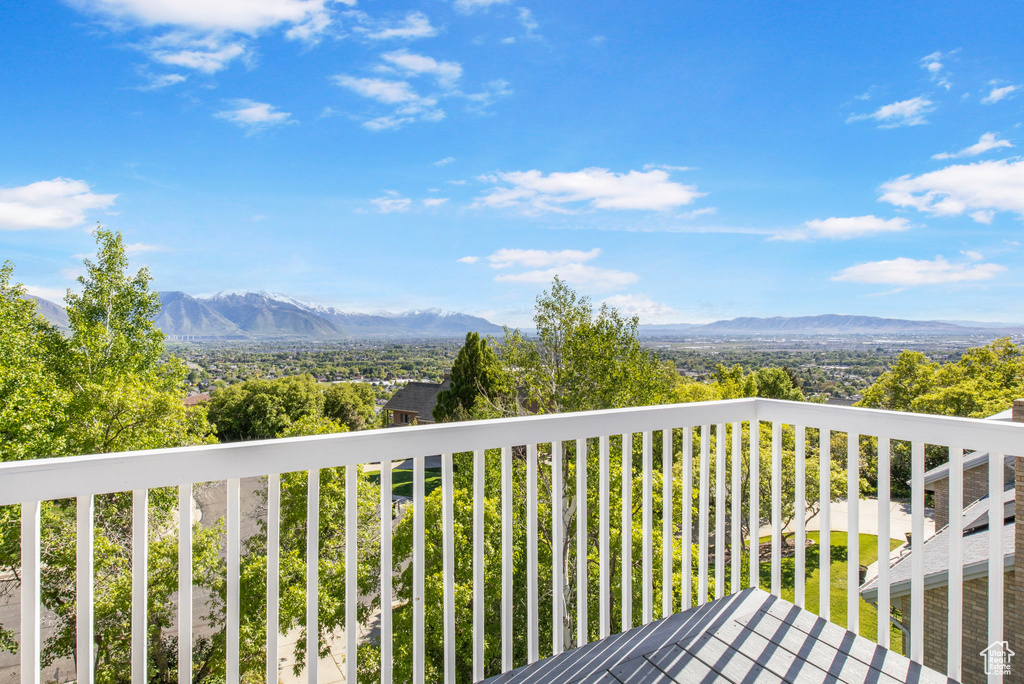 Deck with a mountain view