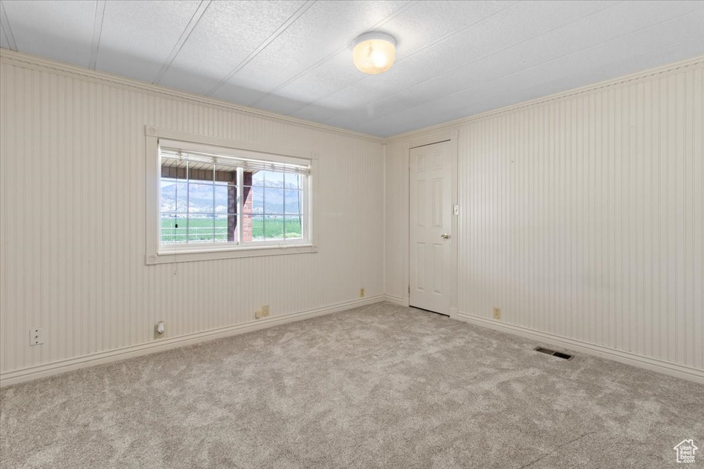 Unfurnished room with carpet flooring