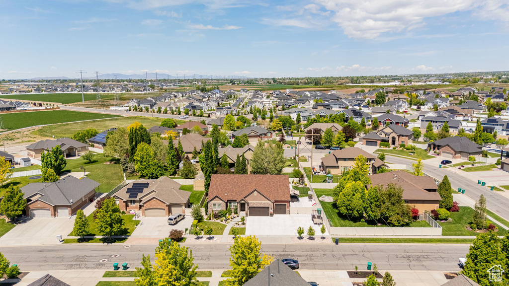 Aerial view of residential area