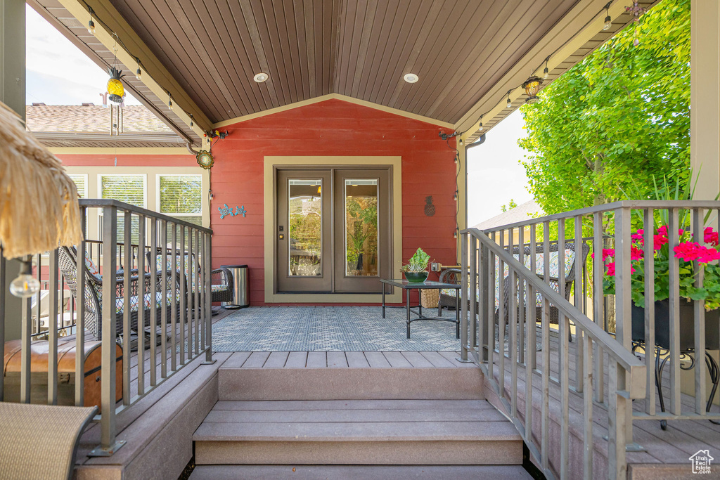 Deck featuring french doors