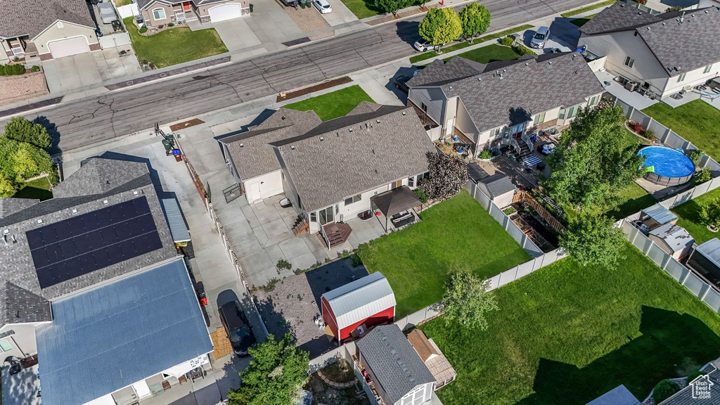 Aerial view of residential area