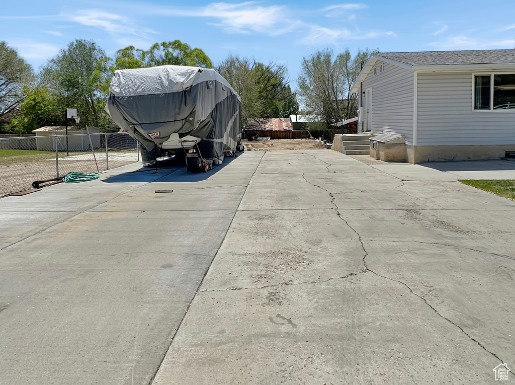 View of concrete driveway