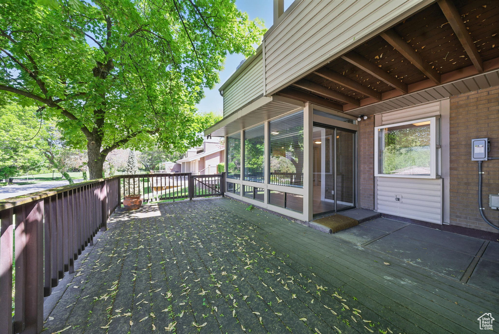 View of wooden deck