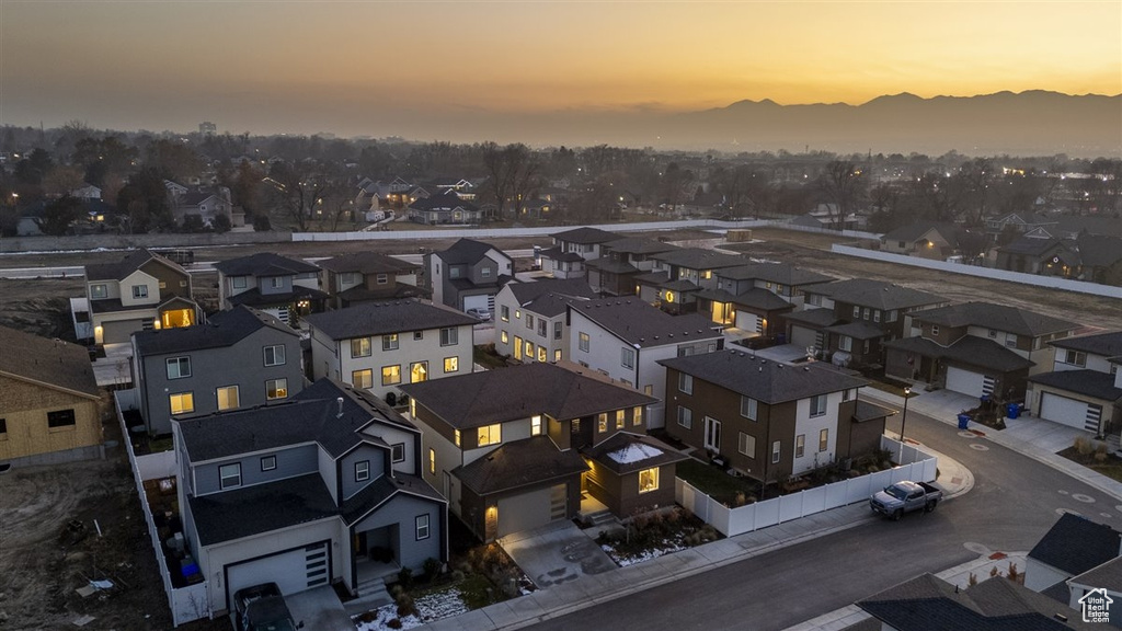 Aerial view of residential area