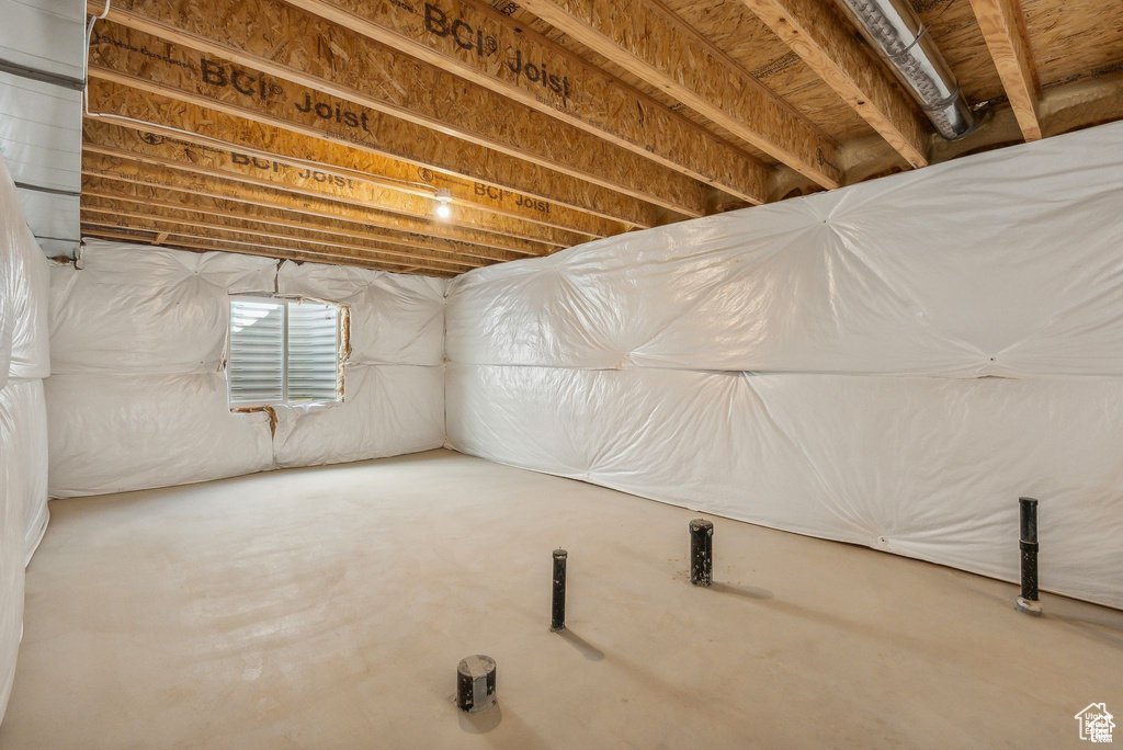 View of unfinished basement